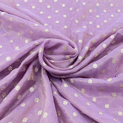 Lavender Sequins Butti Chanderi Silk Tissue Embroidery
