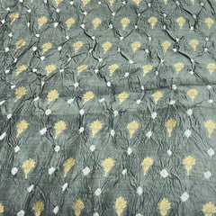 Light Sage Green Bandhani Zari Butti Chinia Silk
