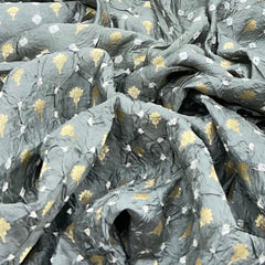 Light Sage Green Bandhani Zari Butti Chinia Silk
