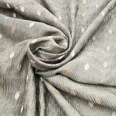 Light Sage Green Zari Butti Tissue Silk Crush