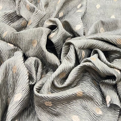 Light Sage Green Zari Butti Tissue Silk Crush