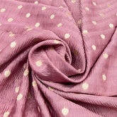 Nude Pink Flower Zari Butti Tissue Silk Crush