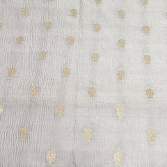 Cream Flower Zari Butti Tissue Silk Crush