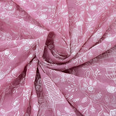 Pink Floral Jal Thread Mul Chanderi Embroidery