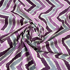Light Purple Wave Design Cotton Printed