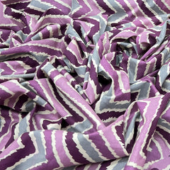 Light Purple Wave Design Cotton Printed