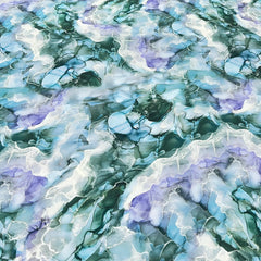 Green/Gray Marble Muslin Rayon Print