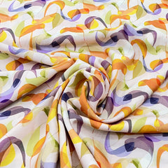 Yellow/Purple Geometric Muslin Rayon Print