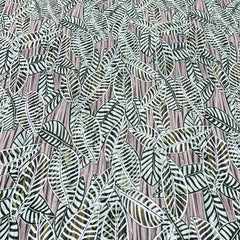 Light Green/Brown Leaf Muslin Rayon Print