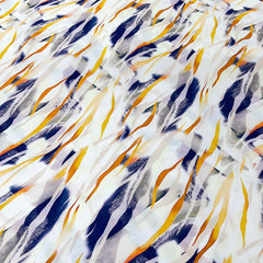 Off White/Blue Geometric Muslin Rayon Print