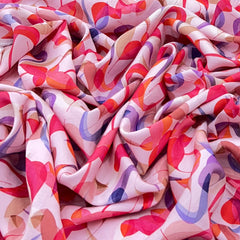 Pink/Purple Geometric Muslin Rayon Print
