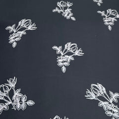 Black Floral Modal Satin Print