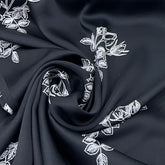 Black Floral Modal Satin Print