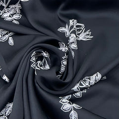 Black Floral Modal Satin Print
