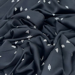 Black Geometric Modal Satin Print