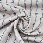 Light Beige Geometric Linen Printed