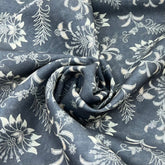 Mousse Grey Floral Linen Printed