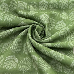 Light Parrot Green Geometric Linen Printed