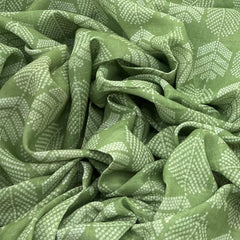 Light Parrot Green Geometric Linen Printed