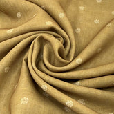 Dijon Yellow Floral Motifs Linen Printed