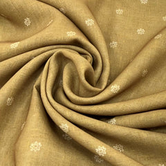 Dijon Yellow Floral Motifs Linen Printed