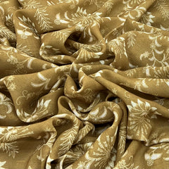 Dijon Yellow Jal Floral Linen Printed