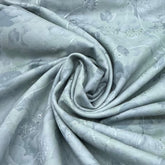 Light Blue Floral Self Printed Linen Embroidery