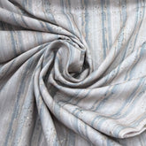 Light Beige Pindler Sidelines Aqua Printed Linen Embroidery