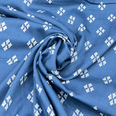 Faded Blue Diamond Mul Mul Satin Print