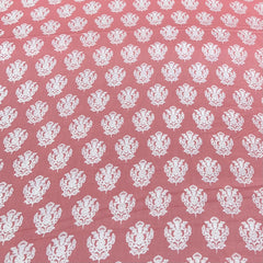 Peach Small Motifs Mul Mul Satin Print