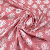 Peach Small Motifs Mul Mul Satin Print