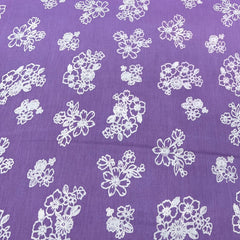 Lilac Anemone Flower Mul Mul Satin Print