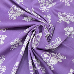 Lilac Anemone Flower Mul Mul Satin Print