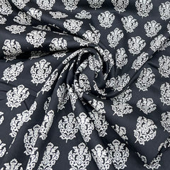 Black Motifs Mul Mul Satin Print