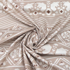 Light Coffee Brown Warli Cotton Print