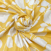 Pale Yellow Jal Flower Cotton Print
