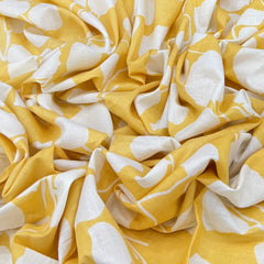 Pale Yellow Jal Flower Cotton Print