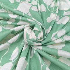 Green Jal Flower Cotton Print