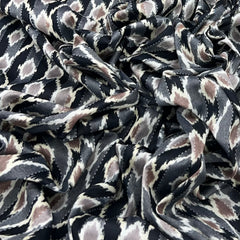 Black Ikkat Katha Cotton Print