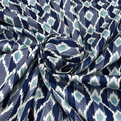 Navy Blue Ikkat Katha Cotton Print