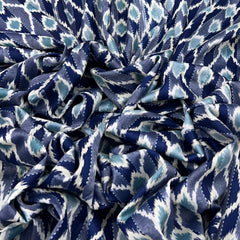 Navy Blue Ikkat Katha Cotton Print
