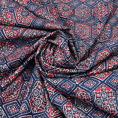 Navy Blue Ajrak Cotton Print