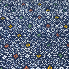 Navy Blue Geometric Cotton Print