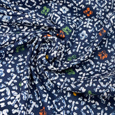 Navy Blue Geometric Cotton Print