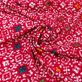 Red Geometric Cotton Print