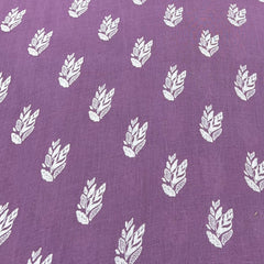Purple Flower Motifs Linen Print