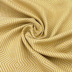 Mustard Yellow Geometric Linen Print