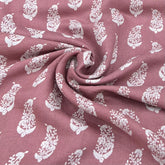 Onion Pink Flower Motifs Linen Print