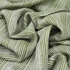 Leaf Green Stripes Linen Print