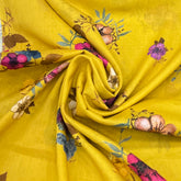 Haldi Yellow Multicolour Floral Mul Mul Print